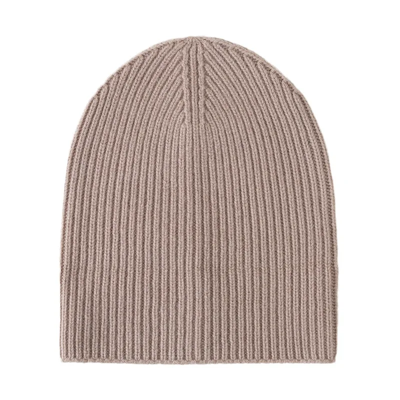 Knitted Pure Wool Beanies Winter Warm Unisex Hat Minimalist Fashion Neutral Colors