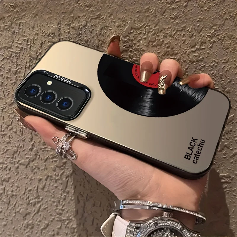 Funda de teléfono con diseño de CD de música creativa para Samsung Galaxy S25 S24 S23 S22 S21 S20 FE Ultra Plus 4G 5G, funda trasera esmerilada anticaída