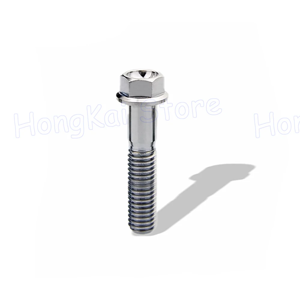 1Pcs Silver Titanium Bolts M6 M8*10 15 20 25 30 35 - 60mm Hexagon Flange Head Screw For Motorcycle Modification Disc Brake Bolt
