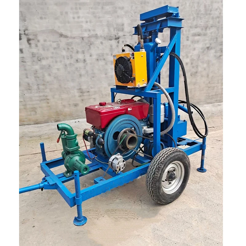 Nouveau Machine de forage hydraulique de puits d'eau de moteur Diesel 22HP avec la roue