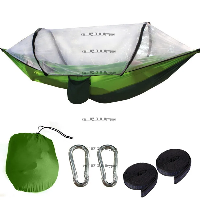 Fully automatic quick-opening portable mosquito net hammock for outdoor camping and mosquito protection