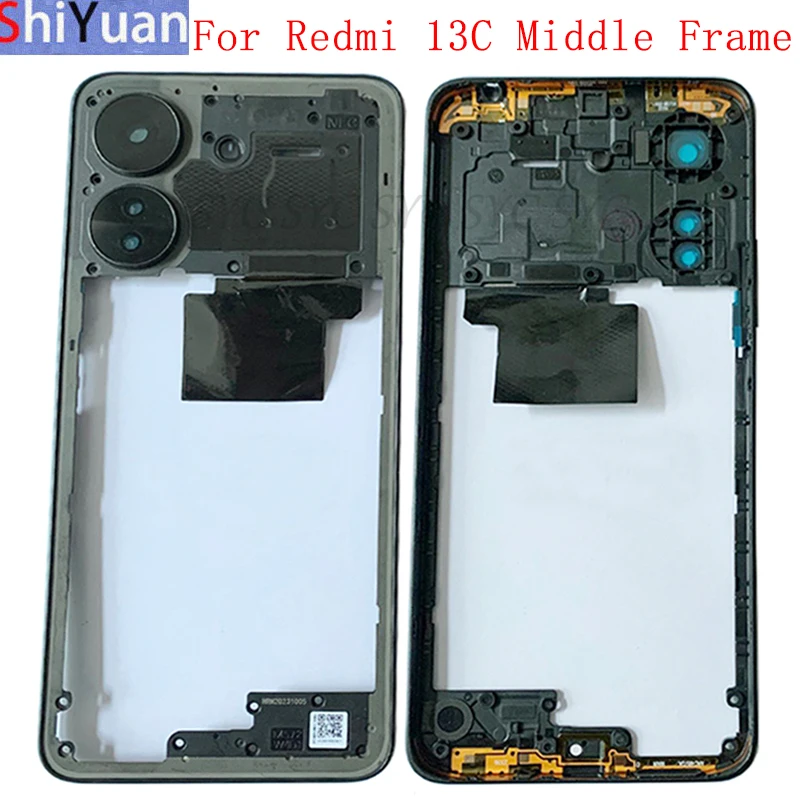 Phone Housing Middle Frame Center Chassis Cover For Redmi 13C Middle Frame Replacement Repair Parts