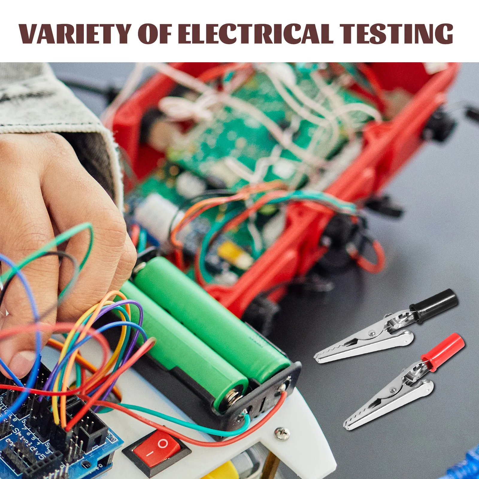 

100Pcs Metal Alligator Clip Kit Stainless Steel Rubber Insulated Electrical Test Clips for Circuit Connection DIY Projects and