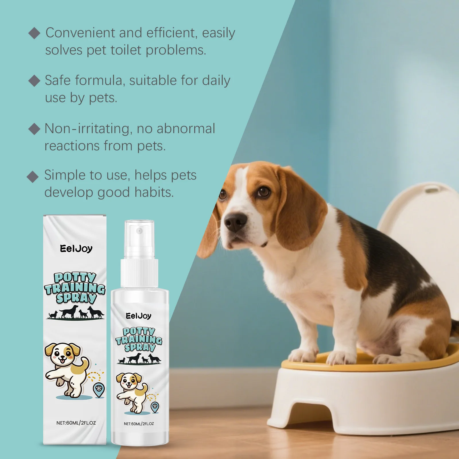 

Dog Potty Training Spray Quick Guide for Indoor Puppy Housebreaking Plant-Based Scent Attractant & Urine Control Stop Accidents