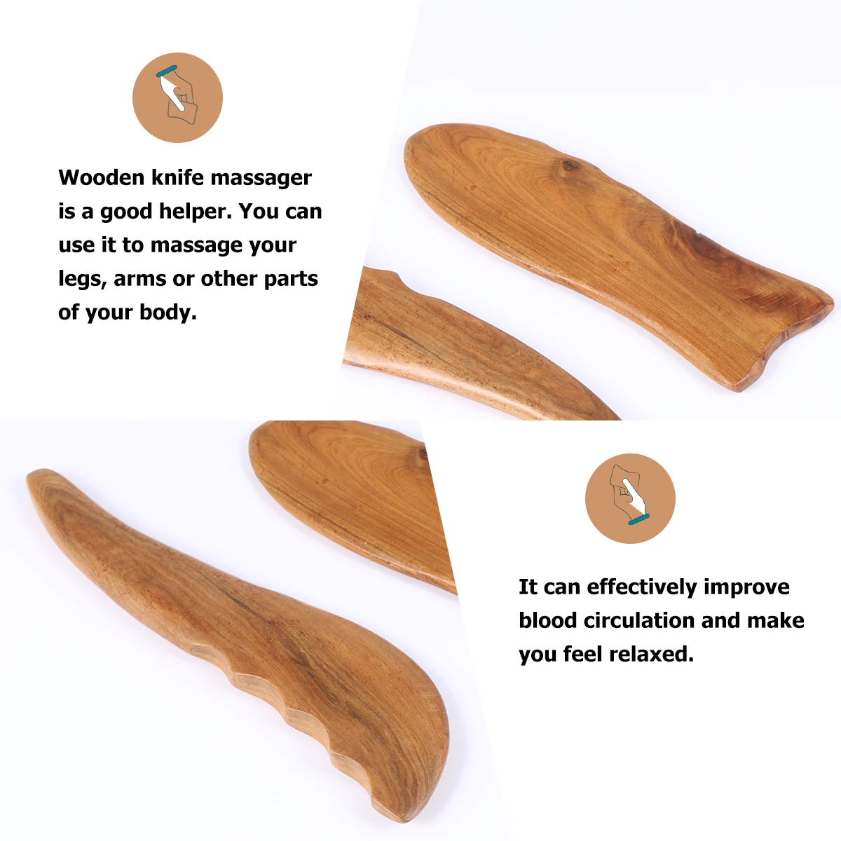 

2Pcs Wooden Gua Sha Board Mini Massager Scraping Plate for Face Neck Acupressure Beauty Care Tool Promoting Blood Circulation