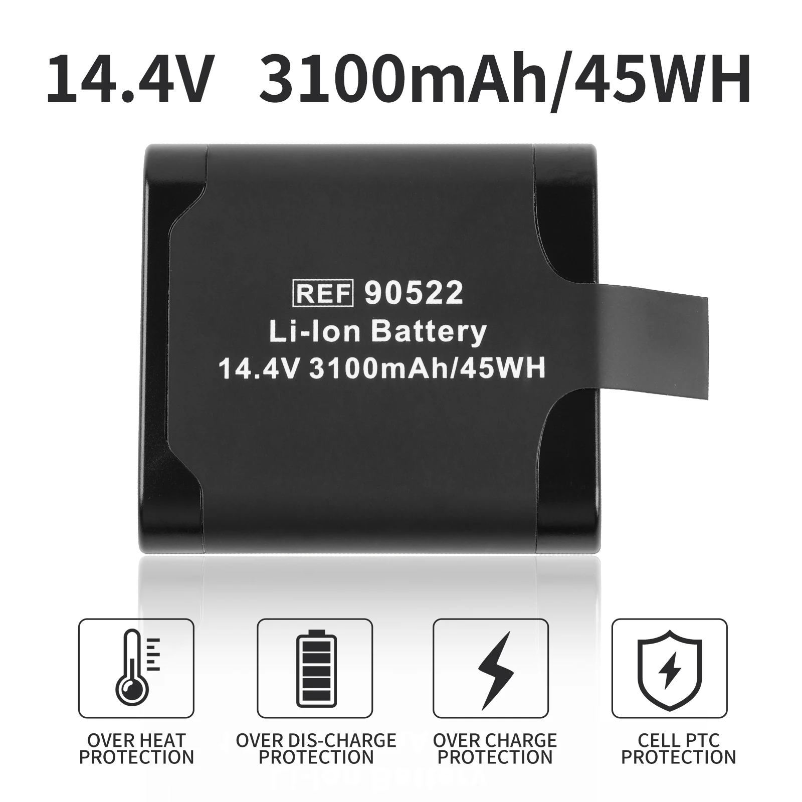 REF 90522 Replacement LI-ion Battery For Integra REF 90522 90500 LED Headlight System REF90522  REF BAT1001 14.4V 3100mAh/45WH