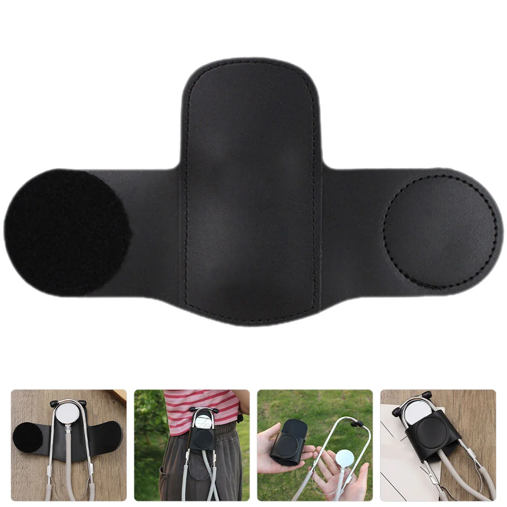 2 Pcs Stethoscope Holder PU Storage Bag for Doctors Nurses Accessories Case Secure Pocket Matte Universal
