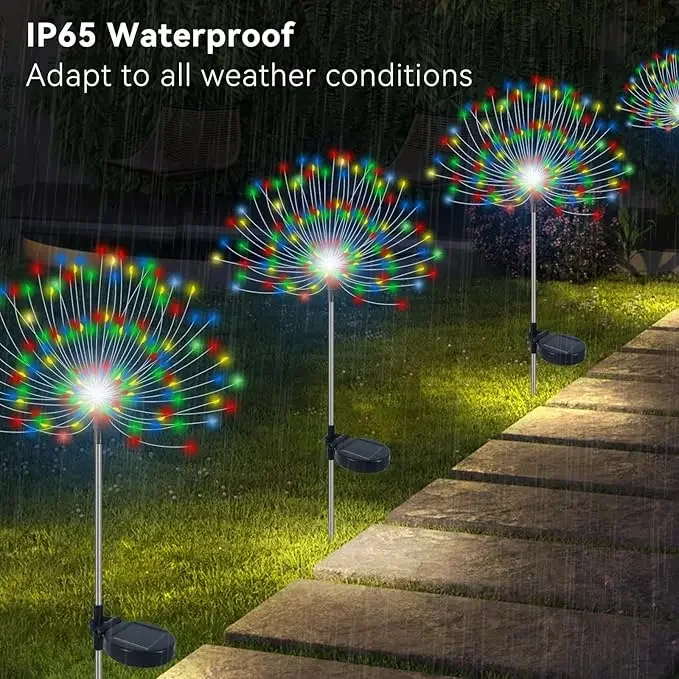 

Водонепроницаемые солнечные садовые фонари: уличные солнечные фейерверки для декоративных клубов, Хэллоуина и рождественских украшений