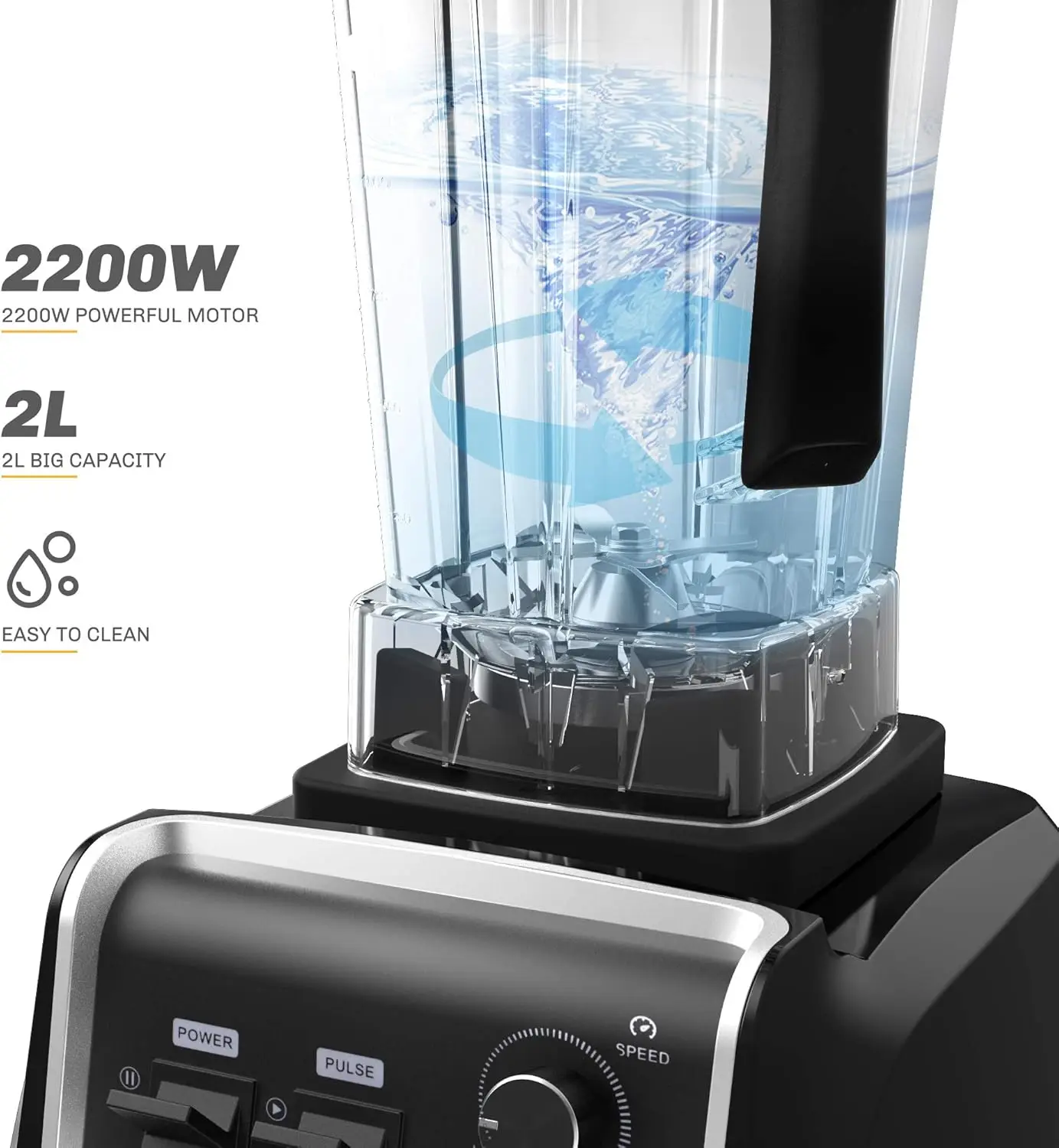 Miksery do kuchni, profesjonalny Blender do koktajli z pojemnikiem 68 uncji, Blender nablatowy o dużej mocy 2200W