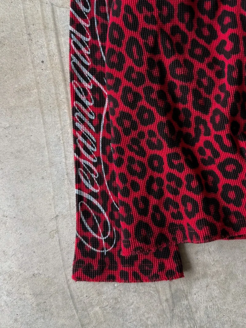 Y2K ريترو هاي ستريت الأمريكية الإنجليزية ليوبارد طباعة الرجال النساء البلوز العصرية الهيب هوب Harajuku روك سترة بسيطة #5