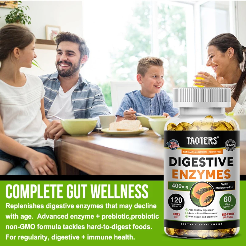 Digestive Enzyme Supplements - Support Intestinal Health, Relieve Occasional Indigestion, and Maintain Regular Bowel Movements