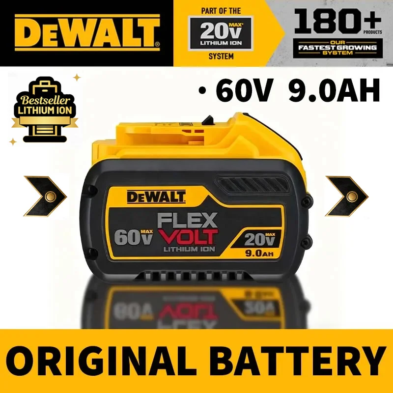 

Оригинальный аккумулятор DEWALT DCB609 60В 9.0Ач, высокомощный 120Вт, замена для электроинструмента, литий-ионный аккумулятор 20В DCB205, 20В 6.0Ач DCB206