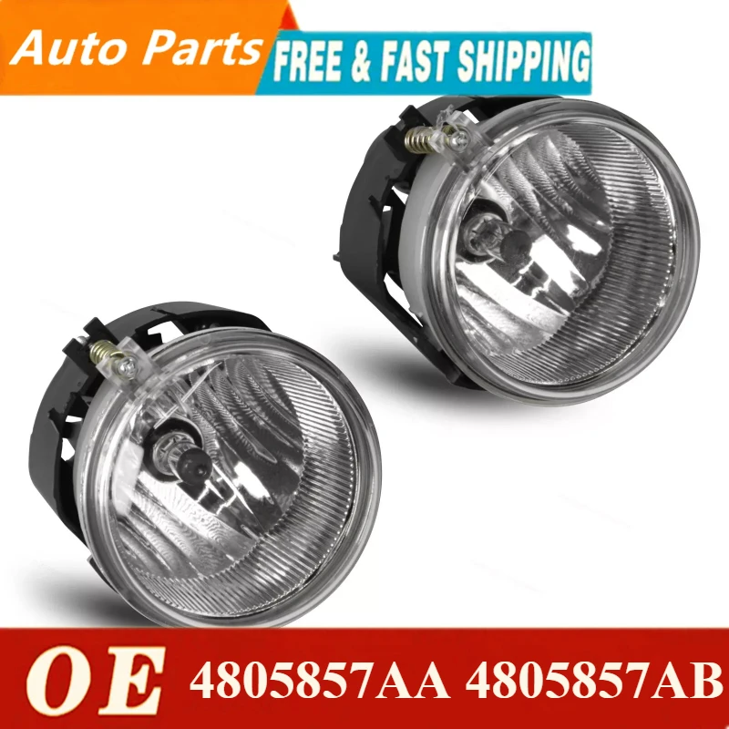 

A pair Auto Front Bumper Fog Light Lamp Assembly Fit For Dodge Chrysler Caliber Jeep 2006-2009 4805857AA 4805857AB