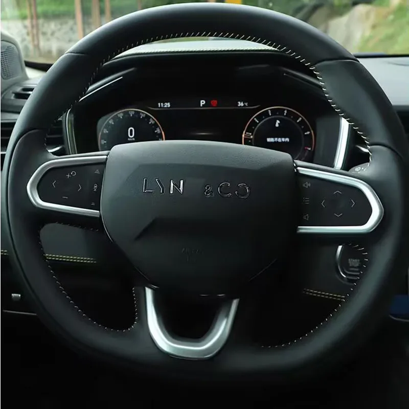 Stiker Bingkai Potong Penutup Dekorasi Roda Kemudi Mobil ABS untuk LYNK & CO 01 05 2021 2022 2023 2024 2025 Aksesori Otomatis
