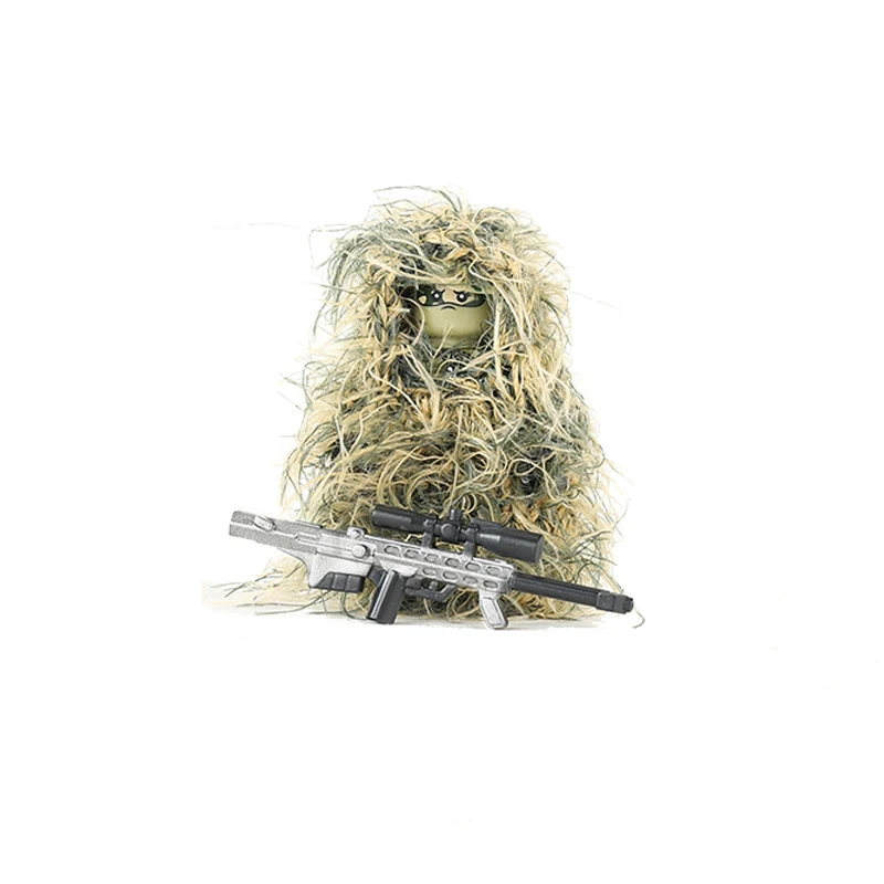 العسكرية جميع التضاريس قناص التمويه الملابس اللبنات الغابة SWAT الجندي أرقام الأسلحة AWM M24 أجزاء المسدس لعبة الطوب