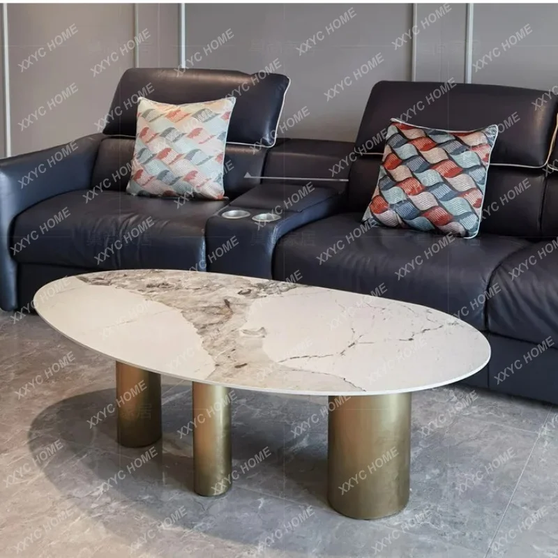XX light luxury rock slab coffee table modern simple villa living room marble coffee table