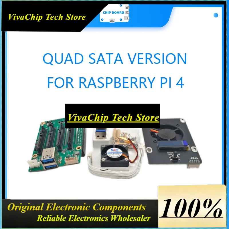 VivaDUAL/QUAD SATA HAT FOR RASPBERRY PI 4 OR RASPBERRY PI 3/3B+