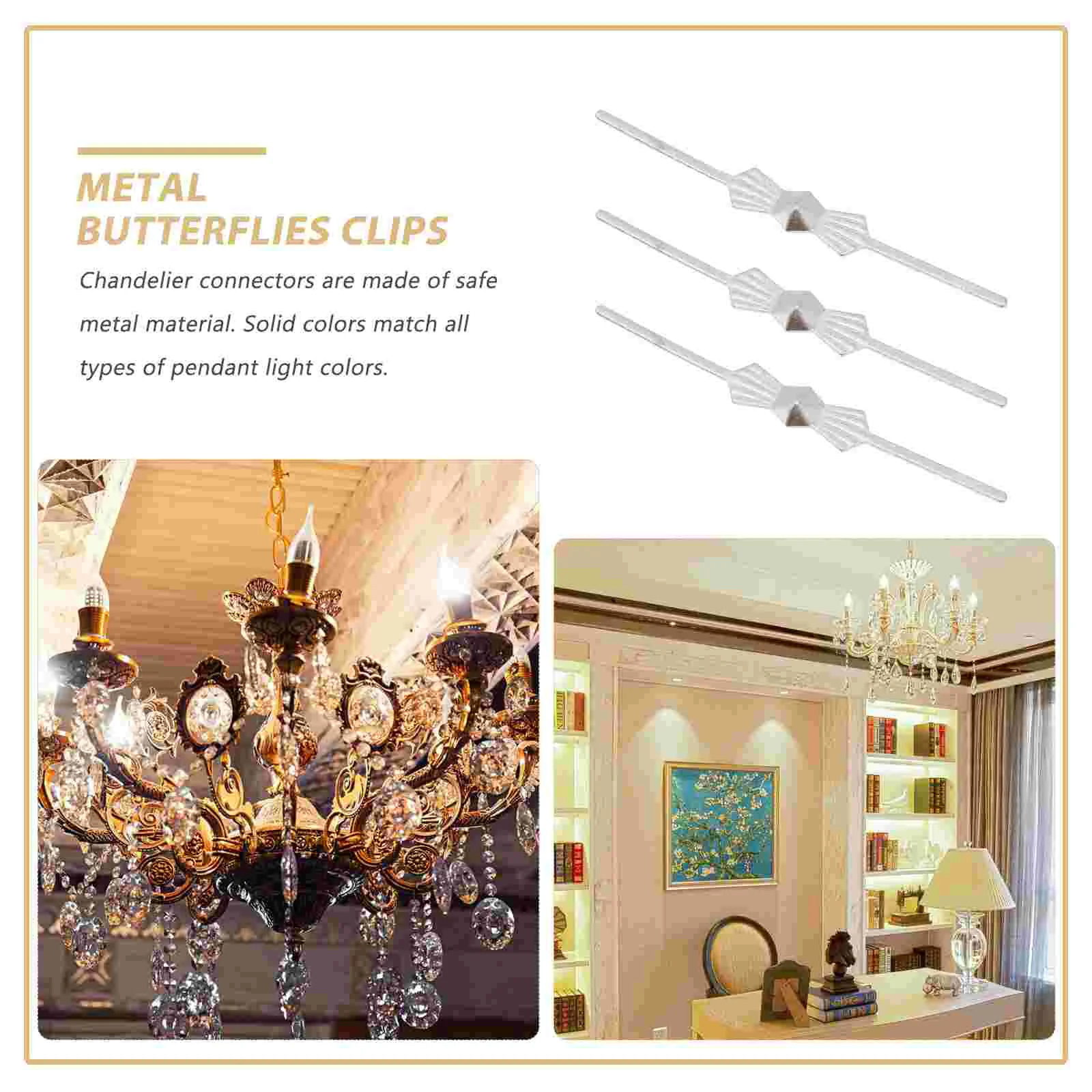 Crystal Lamp Accessories Chandelier Connectors Fastening Crystals Clips Bowtie Pin Ceiling Light Replacements Parts