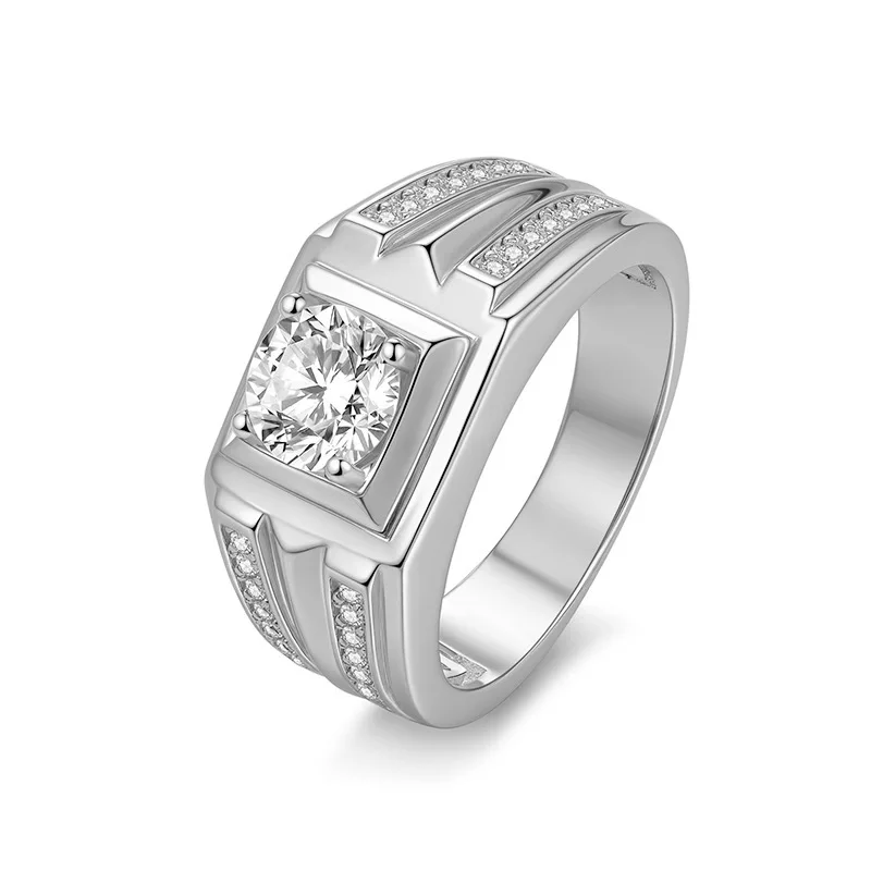 1 Carat Moissanite Diamond Rings for Men Women s925 Silver Stunning Moissanite Ring Fine Jewelry