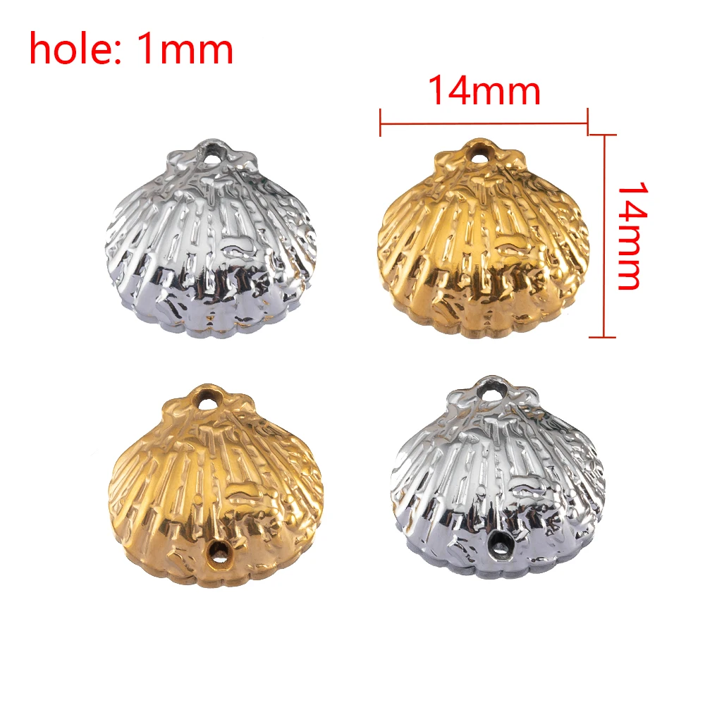 10 Stück gestreifter Muschel-Anhänger aus Edelstahl mit Loch, Armband, Böhmen, Ohrring, Halskette, Charm, DIY-Schmuckherstellung, Großhandel – Detail 8