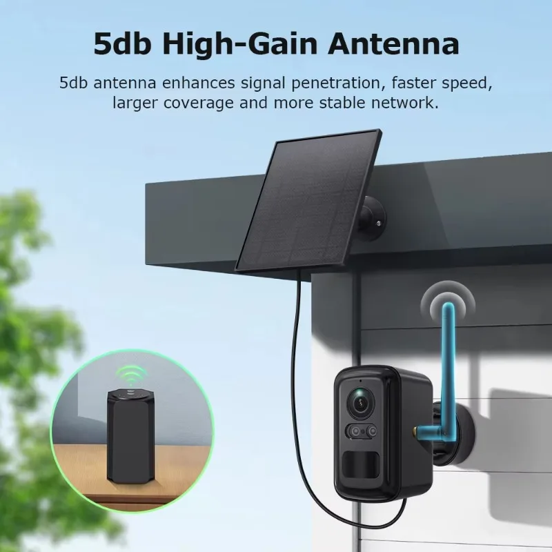 Ubox APP 6MP 4ch مجموعة كاميرات البطارية الشمسية واي فاي مع قاعدة المنزل 500 متر مسافة إشارة طويلة إنذار كاذبة منخفضة كشف PIR الاستيقاظ #6