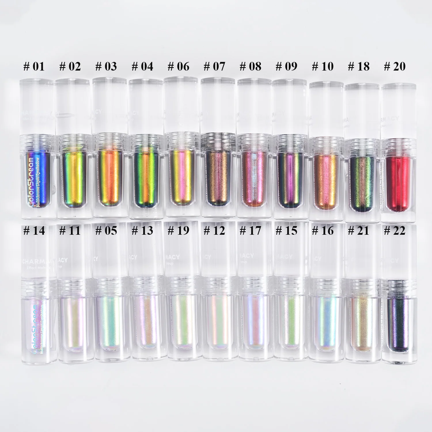 CHARMACY 2pcs/set Multichrome Eyeshadow Liquid 1.5ml Waterproof Longstay Glitter Eye Shadow High Gloss Christmas Holiday Makeup