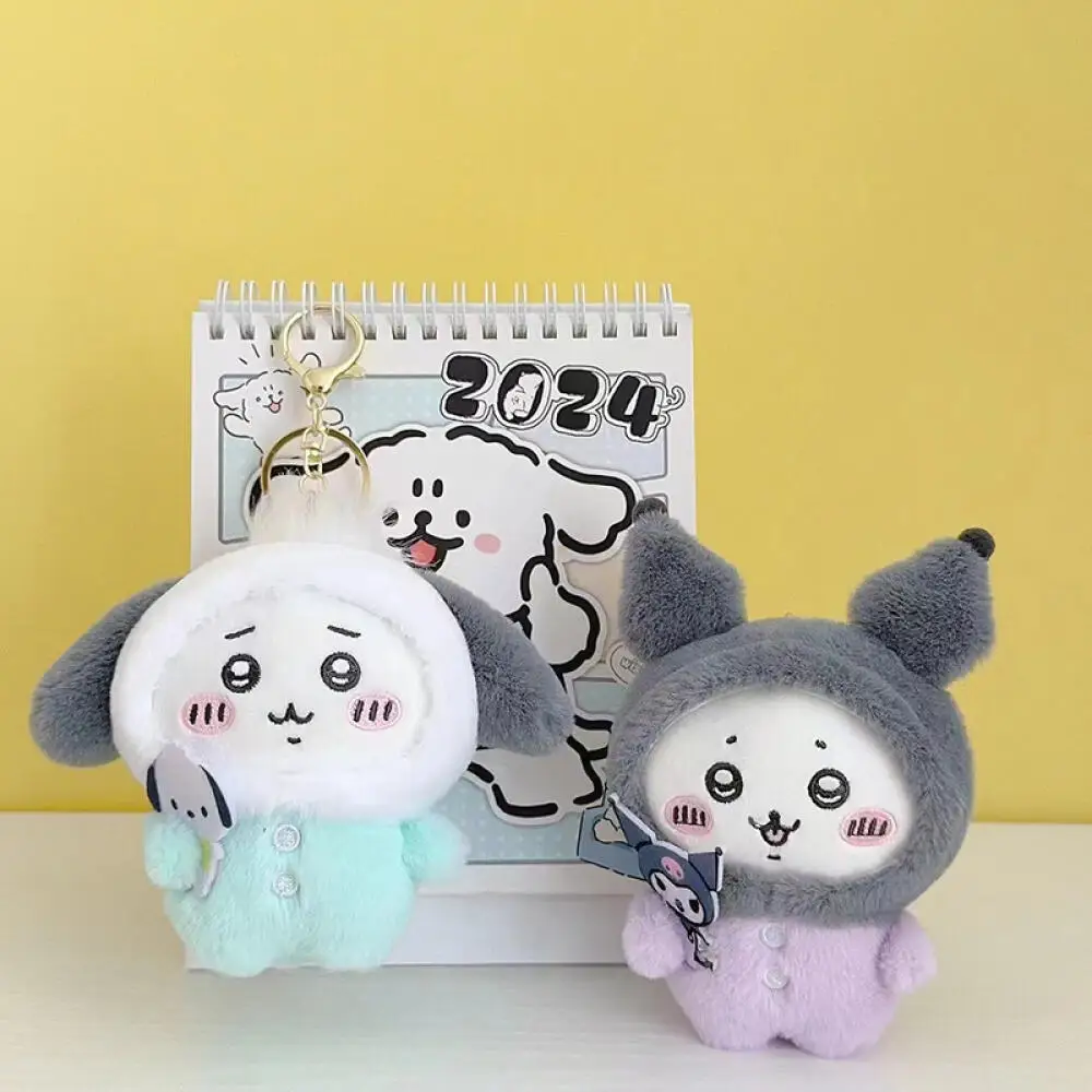 พวงกุญแจตุ๊กตาซานริโอ้ ชิอิคาวะ คอสเพลย์ สุ่มลาย  พร้อมปลอกหุ้มหัวคุโรมิ  จี้ตุ๊กตาอุซากิ  พวงกุญแจสำหรับกระเป๋า
