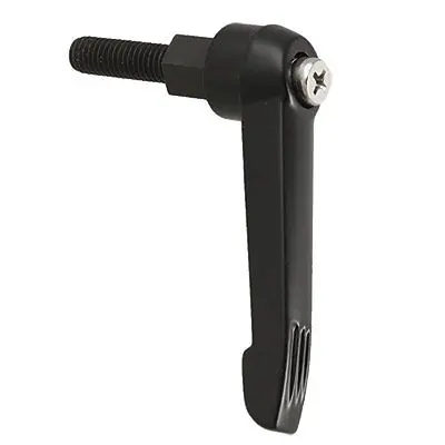 Black Metal M8 x 25mm Threaded Clamping Lever Adjustable Handle Knob