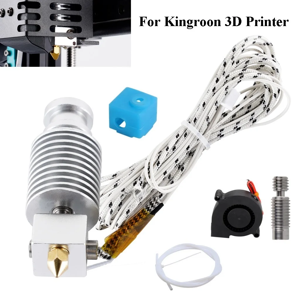 Kingroon KP3S KP5L Extruder Parts Heatbreak Heated Block Silicon Case Thermistor DIY Spare Fan for Kingroon KP3S pro/ Pro S1