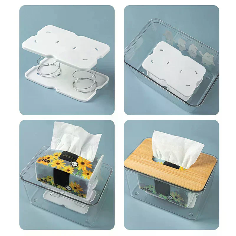 Creative Spring Holder Tissue Box Automatic Lift Spring Loaded Tissue Box Tissue Spring Bracket Car Tissue Box Spring Holder