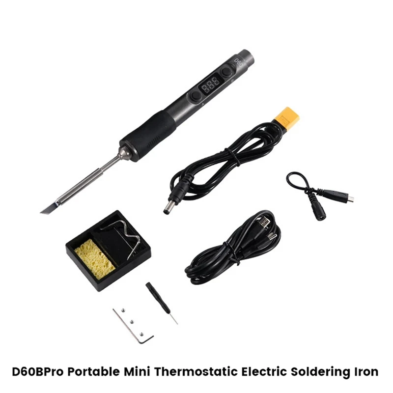 

D60bpro Portable Mini Thermostatic Electric Soldering Iron For Lithium Battery Powered Outdoor Repair Tool