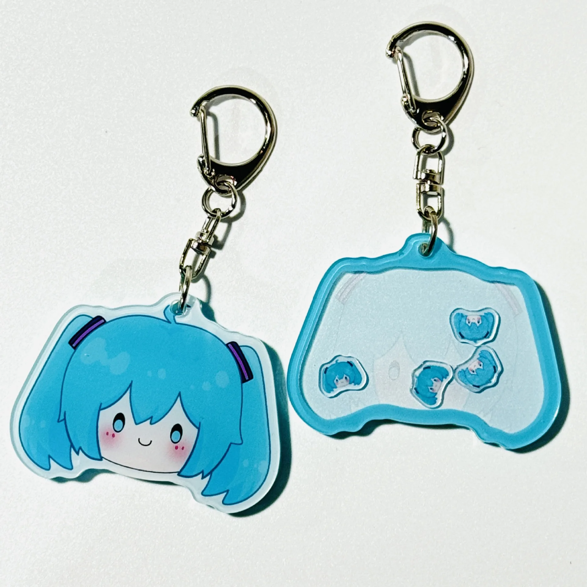 2024 New Anime Hatsune Miku Figure shake Kawaii Q version Acrylic Pendant Key Chain Model Toys Cosplay props Gifts