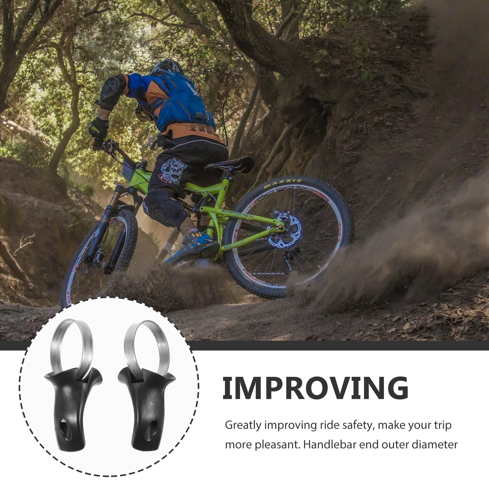 

Non-slip Bicycle Handlebar Ends Grips Mountain Bike Accessories Ergonomic Comfortable Vibration Absorption Durable