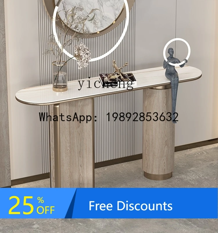 

Console Modern Minimalist Living Room Entrance Side View Minimalist Stone Plate Aisle Wall Corridor Entrance