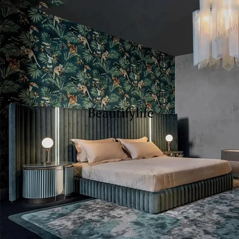 White Blue Double Bed Decoration Items Australia Frame Metal Double Bed Luxury Floating Cama Matrimonial Furniture For HomeN138