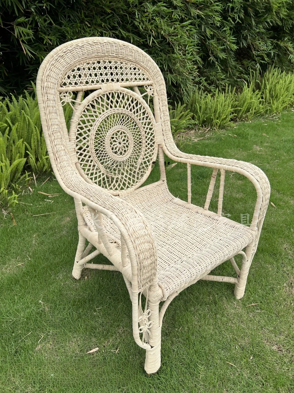 Rattan Furniture Bamboo Rattan Woven Rattan Single Persian Armrest Armchair Old  Chair