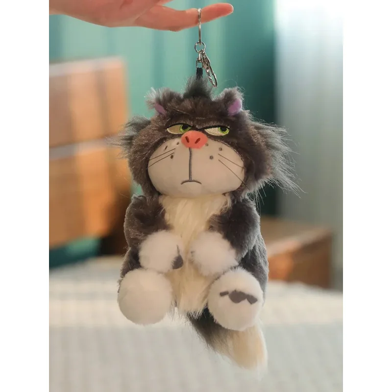 12-18cm Kawaii Lucifer Cat Plush Keychain Toy Cat Animal Pendant Cute Gift Kids Movie Cinderella Stuffed Doll Soft Lucifer