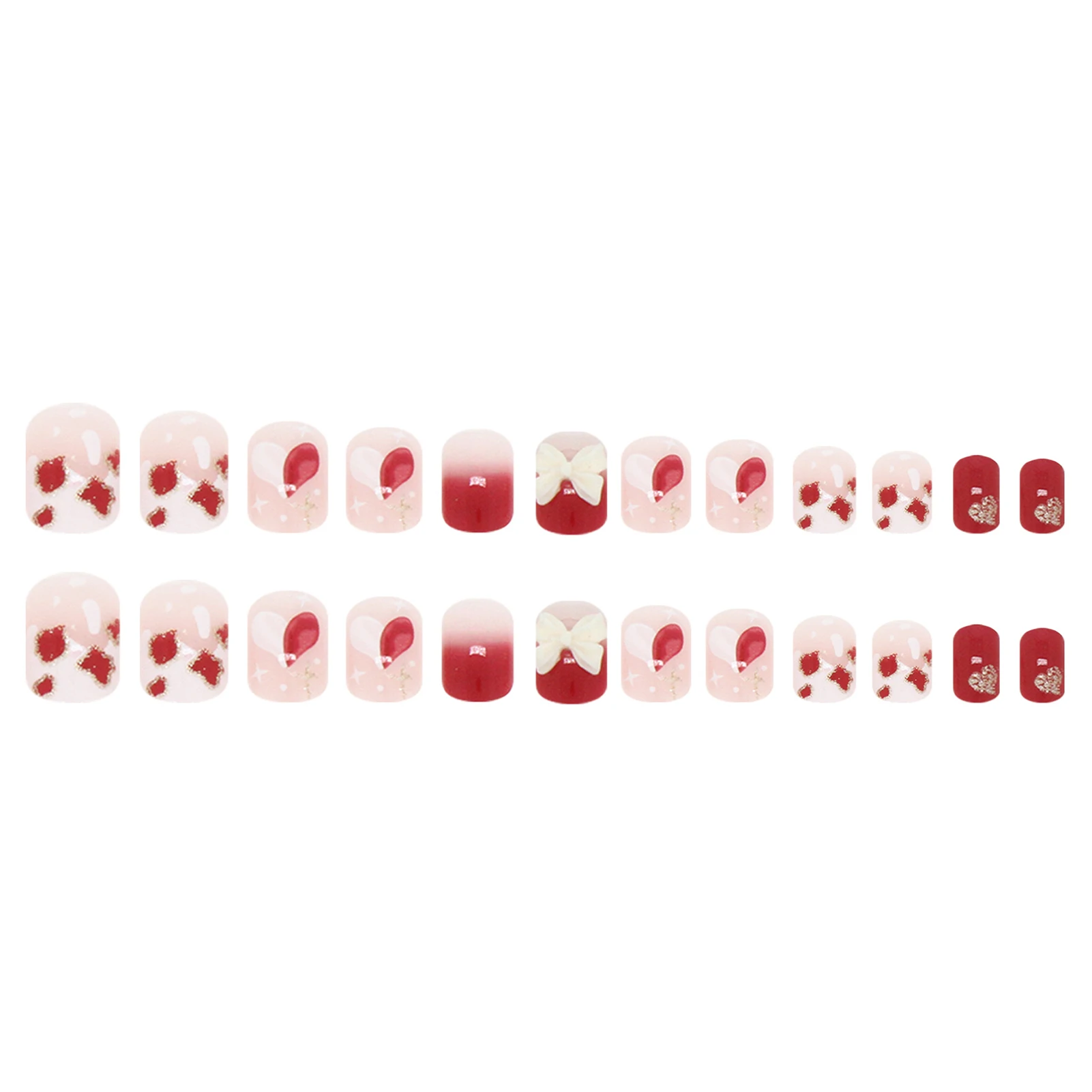 24Pcs Midi Druk Op Nail Franse Stijl Luipaard Print Nagels Kunstnagels Afgewerkte Nail Stuk Nep Nagels B99