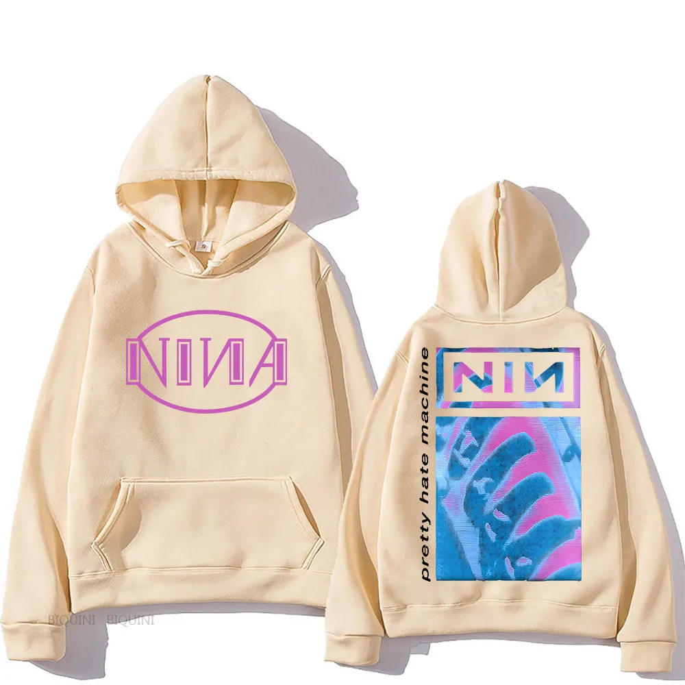 Nine Inch Nails Confirm Hooded Sweatwear Couple Casual Harajuku Punk Sweatshirt With Pocket Fleece Clothing Moletom Soft Hoody