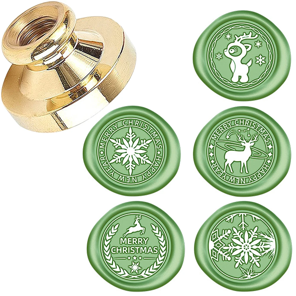 عناصر عيد الميلاد الإبداعية DIY ختم الشمع النحاسي القابل للإزالة، مناسبة لتزيين أظرف عيد الميلاد، وهدايا عيد الميلاد #4