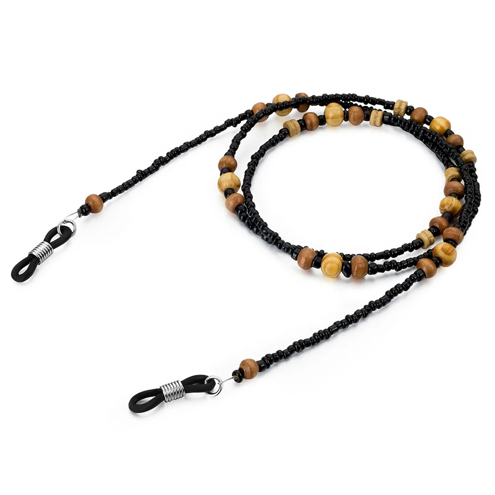 

2Pcs Wooden Beaded Eyeglasses Chain Vintage Style Anti-Slip Glasses Holder Strap Eyewear Retainer Long-Lasting for Reading