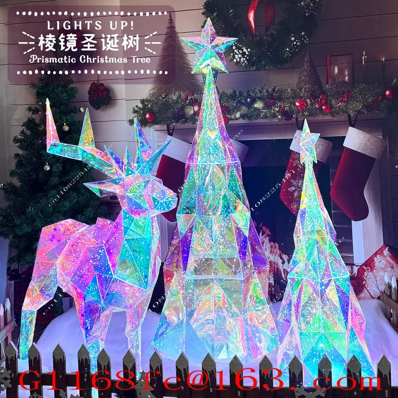 Color Changing LED Reindeer Lights Commercial Christmas Decoration for Mall Window Shop Display and Party Decor