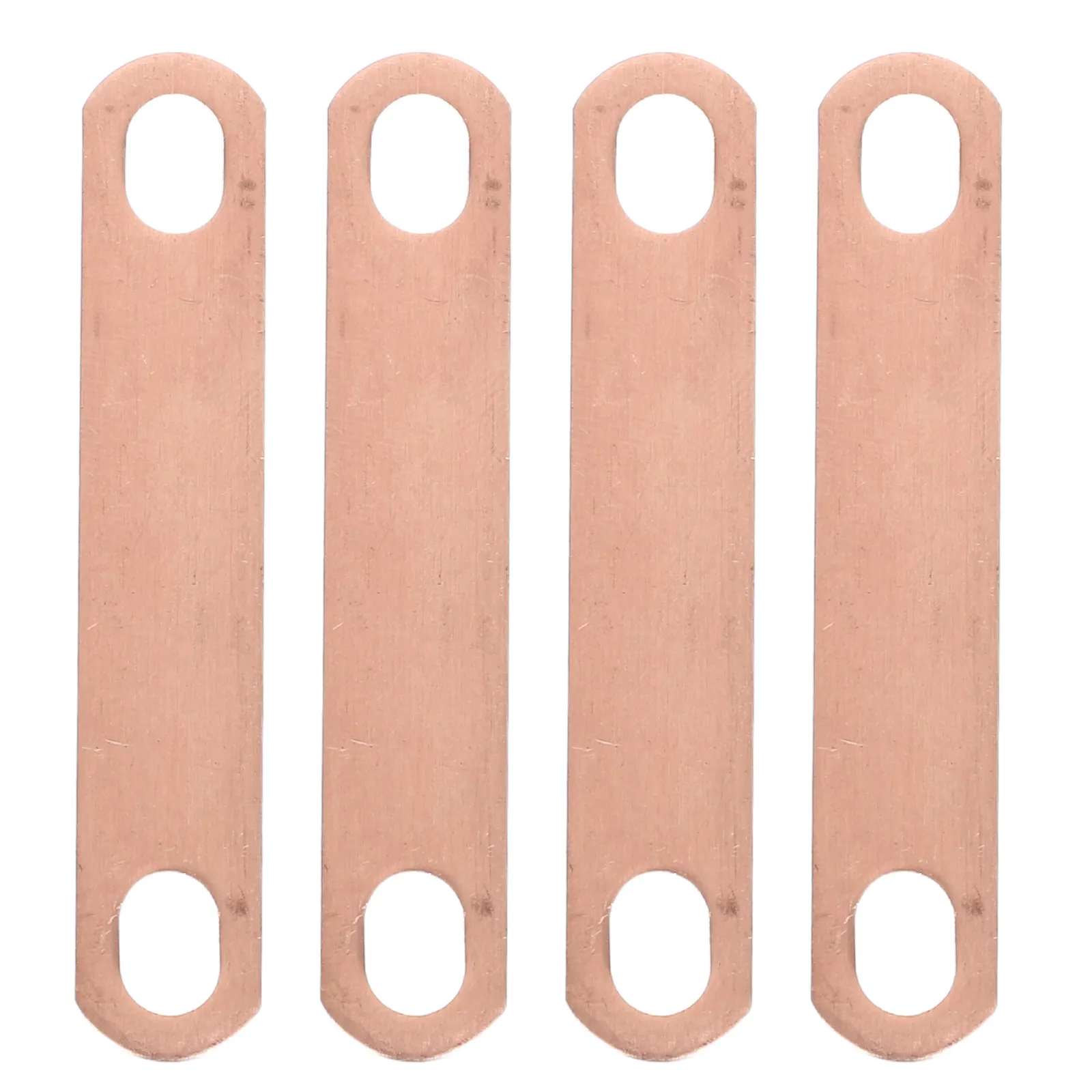 4pcs Copper Busbar Connectors, 50mm Hole Spacing, High-Conductivity Battery Cell Connection Strips