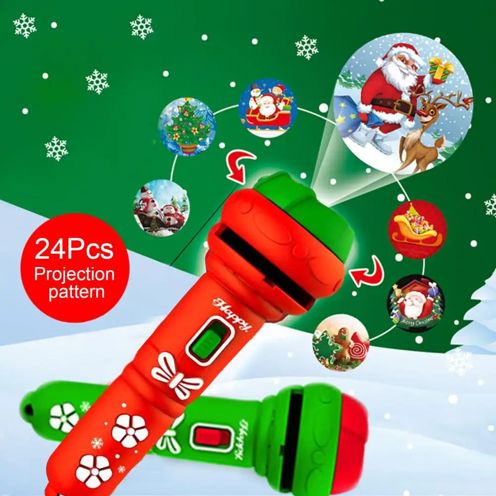 Christmas Children Projector Toy with 24 Slide Shows Storytelling Flashlight for Children Educational Christmas Toy for Kids