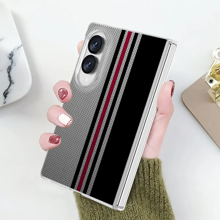 Striped Artistic Pattern Case for Samsung Galaxy Z Fold 8 PC Hard Luxury ZFold8 ZFold 8 Phone Cover