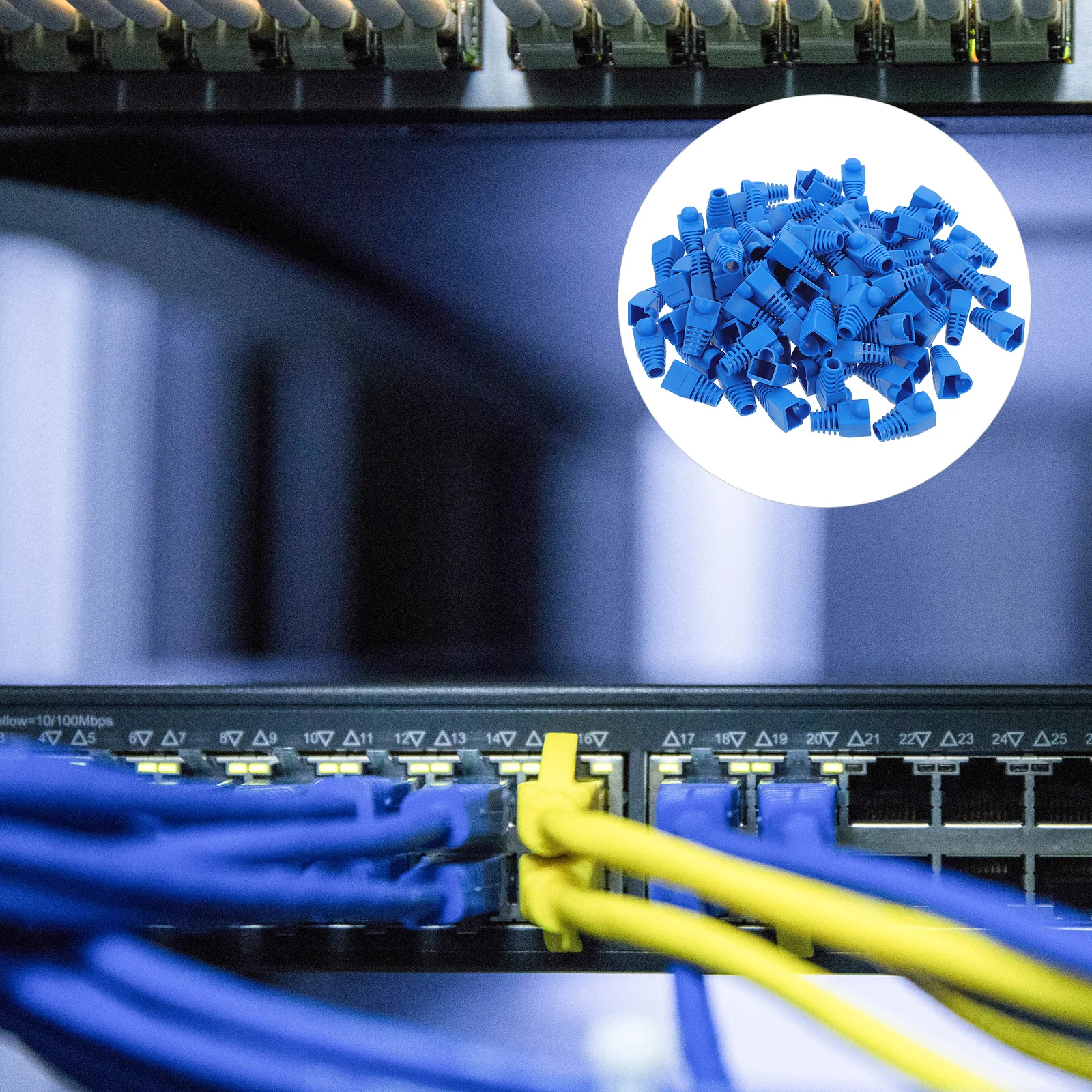 

100 PCS Cable Protection Case Connector Boots Cover Cap Gigabit Ethernet Plug Plastic Network