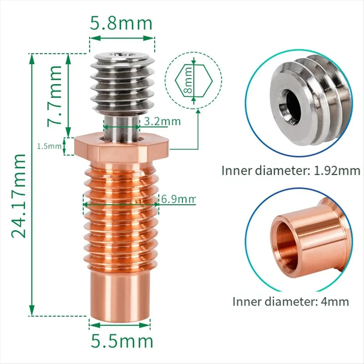 

2 шт., сопло принтера, терморазрыв для горла V6, блок нагревателя для горла, блок нагревателя V6 Hotend 1,75 мм [дневник жизни]