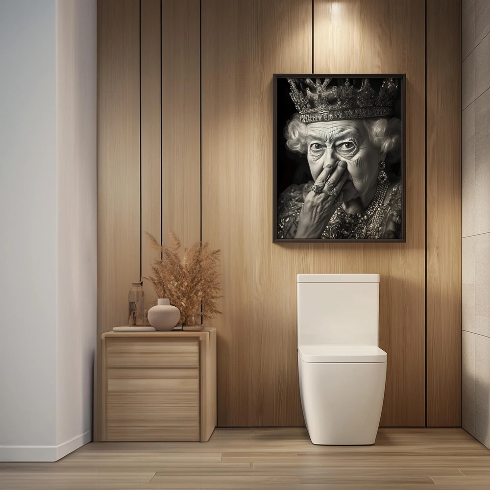 Vintage Queen Portrait Art Posters Prints Toilet Humor Bad Smell Wall Pictures Retro Canvas Decor Painting For Funny Bathroom — zdjęcie 4