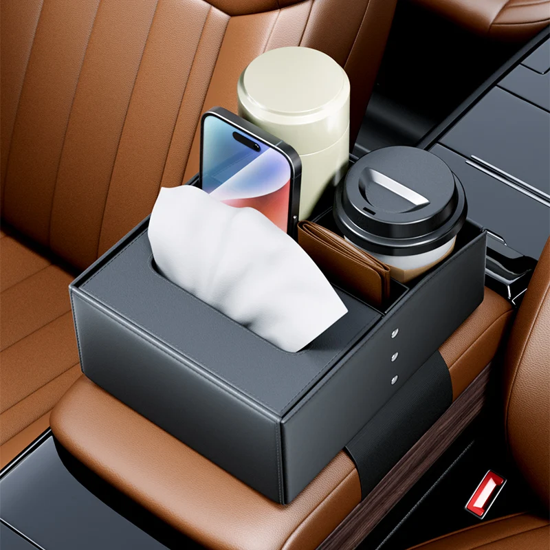

Storage Box on Car Center Console Armrest Box Phone Sunglasses Tissue Pouch Cup Holder Sundries Storage Box Organizer