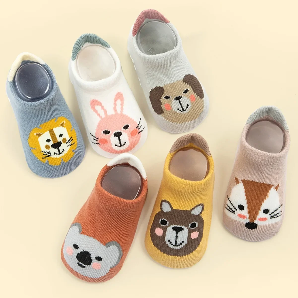 6 Pairs/Cartoon Baby Socks Cute Cat Animal Soft Cotton Knit Baby Girl Kids Boy Newborn Boys Children's Sock for 0-5 Years